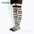 over knee striped color cotton fashion lady's socks